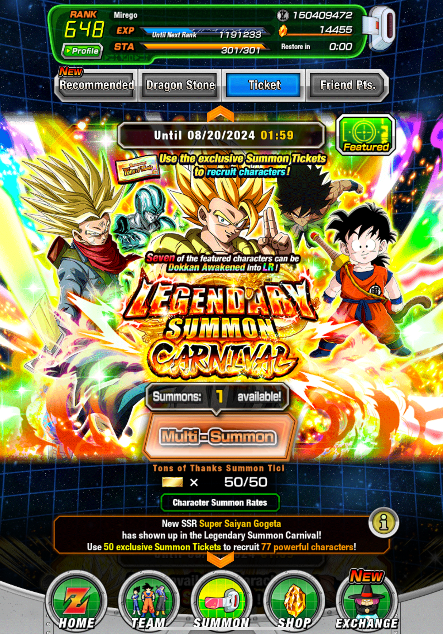 ⭐ Dokkan Battle - 14,500DS - GLOBAL IOS - 116 LR + 66 DFE + Rainbow 9 Anni LR’s + 200 COINS