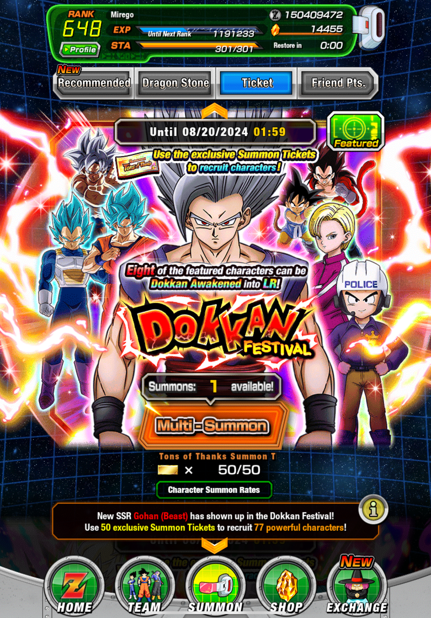 ⭐ Dokkan Battle - 14,500DS - GLOBAL IOS - 116 LR + 66 DFE + Rainbow 9 Anni LR’s + 200 COINS