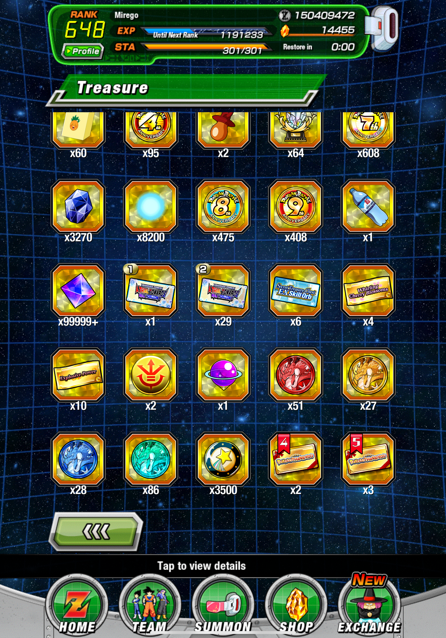 ⭐ Dokkan Battle - 14,500DS - GLOBAL IOS - 116 LR + 66 DFE + Rainbow 9 Anni LR’s + 200 COINS