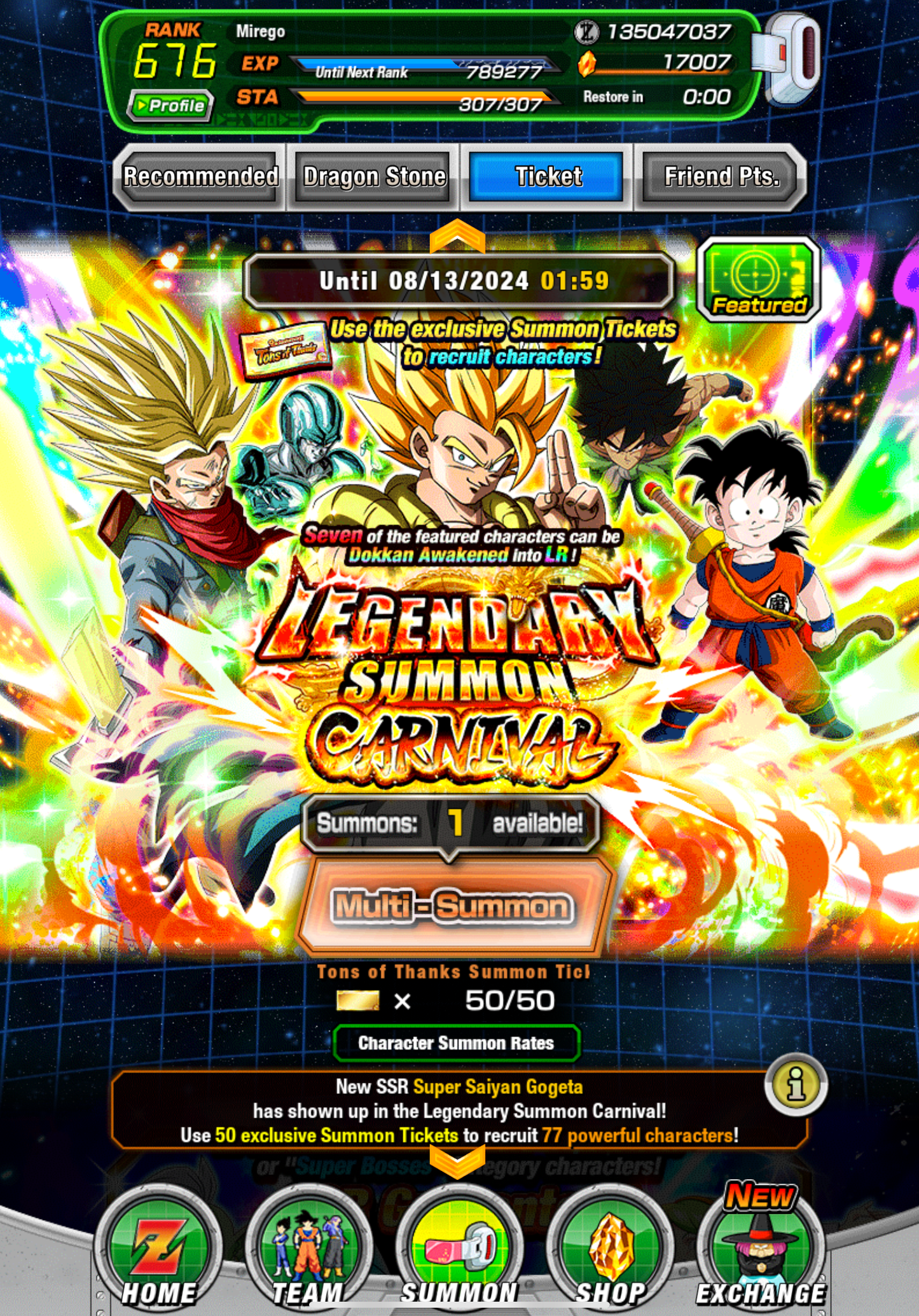 ⭐ Dokkan Battle - 16,150DS - GLOBAL IOS - 132  LR + 57 DFE + 1000 COINS