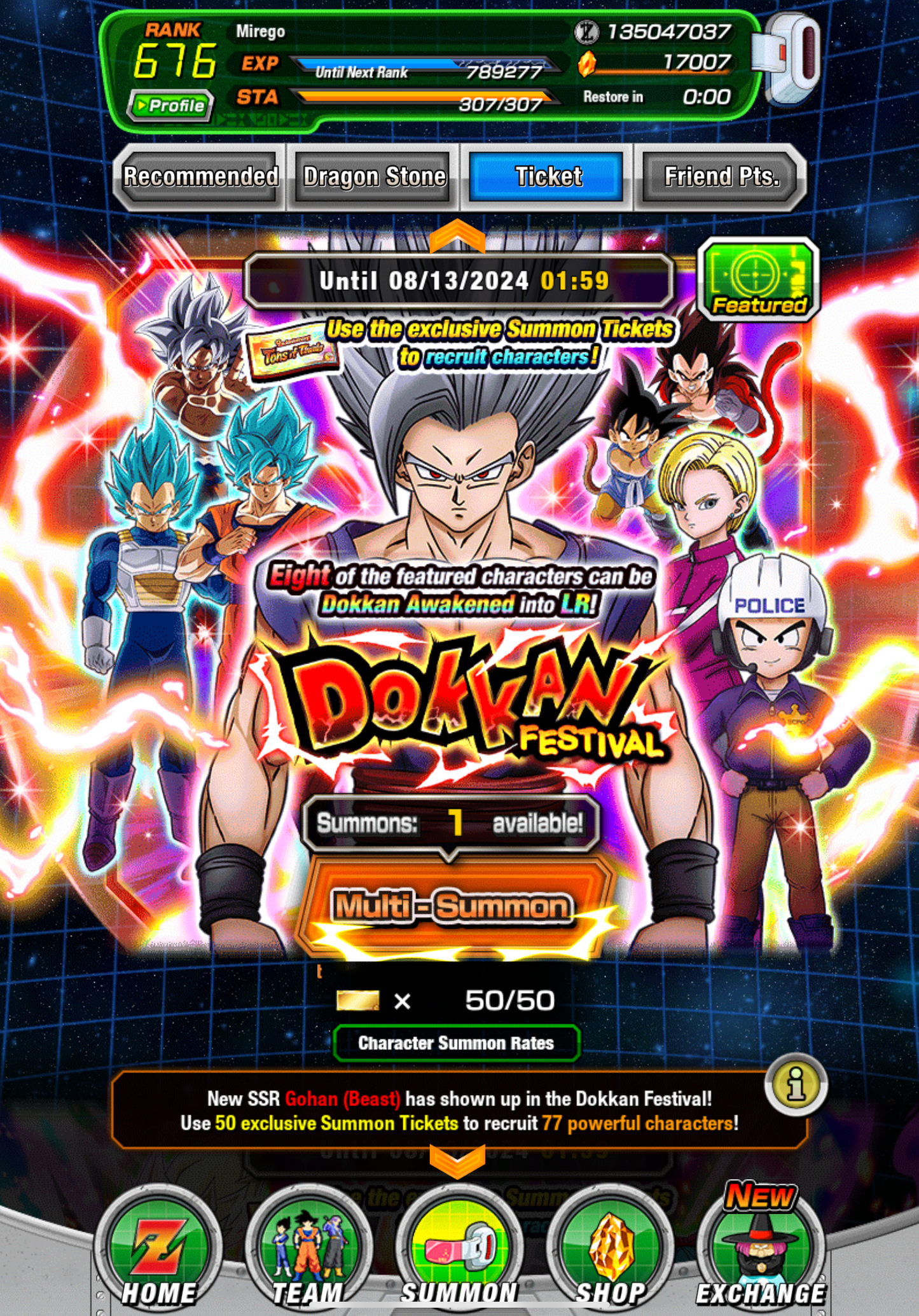 ⭐ Dokkan Battle - 16,150DS - GLOBAL IOS - 132  LR + 57 DFE + 1000 COINS