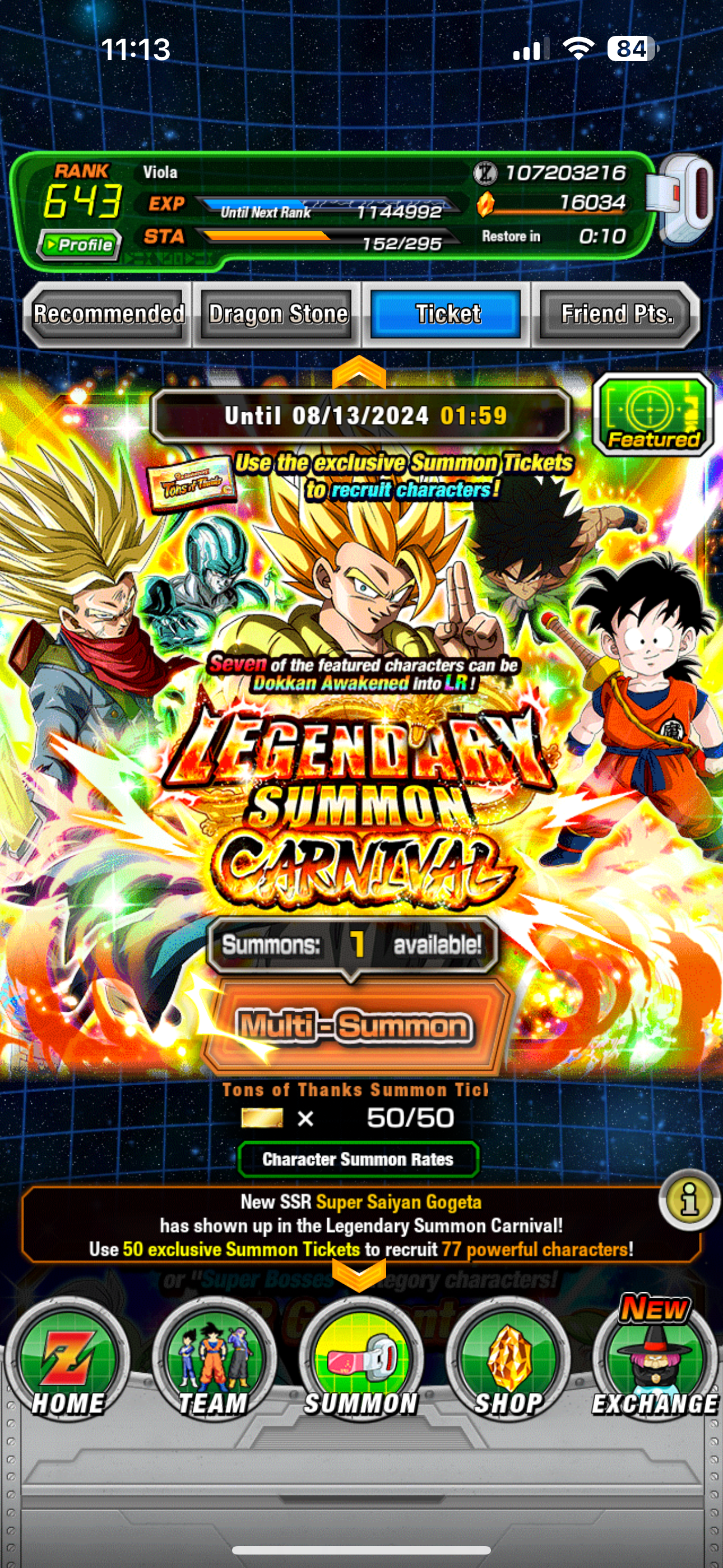 ⭐ Dokkan Battle - 16,000DS - GLOBAL IOS - All 9 Anniversary Units - 96 LR + 67 DFE + 400 COINS