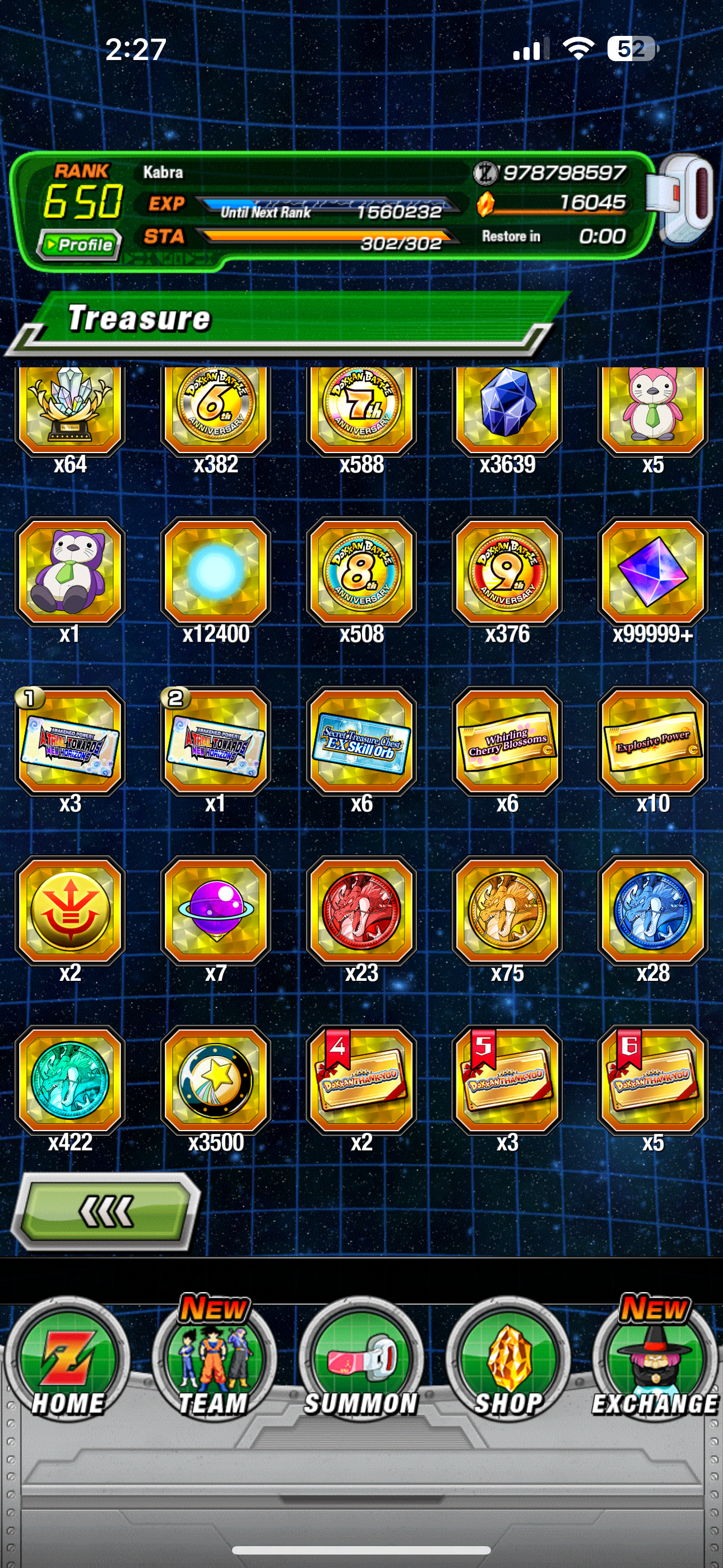 ⭐ Dokkan Battle - 16,050DS - GLOBAL IOS - All 9 Anniversary Units - 110 LR + 53 DFE + 500 COINS