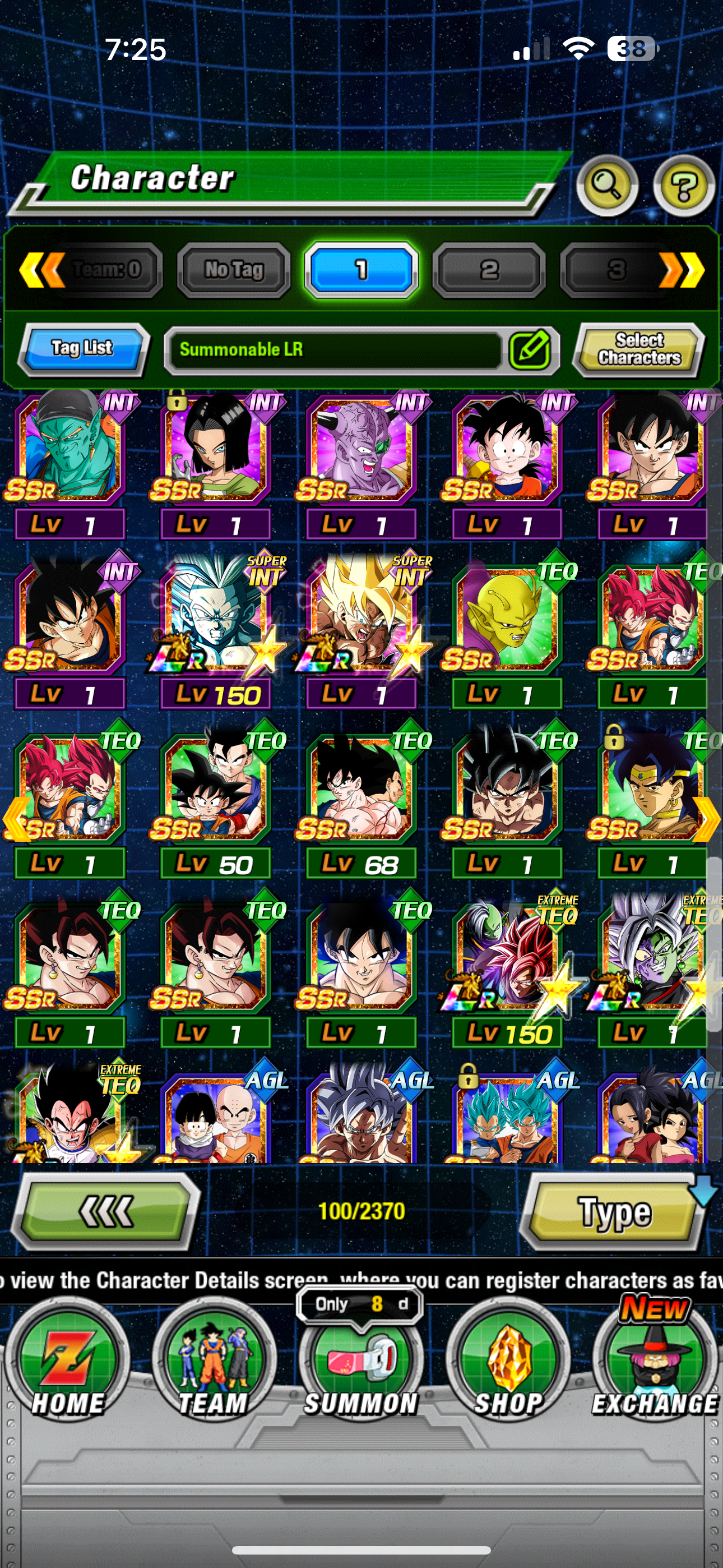 ⭐ Dokkan - 17,250 DS - GLOBAL IOS - 100 LR + 95 DFE + All 9 Anni + WWDC + CELL