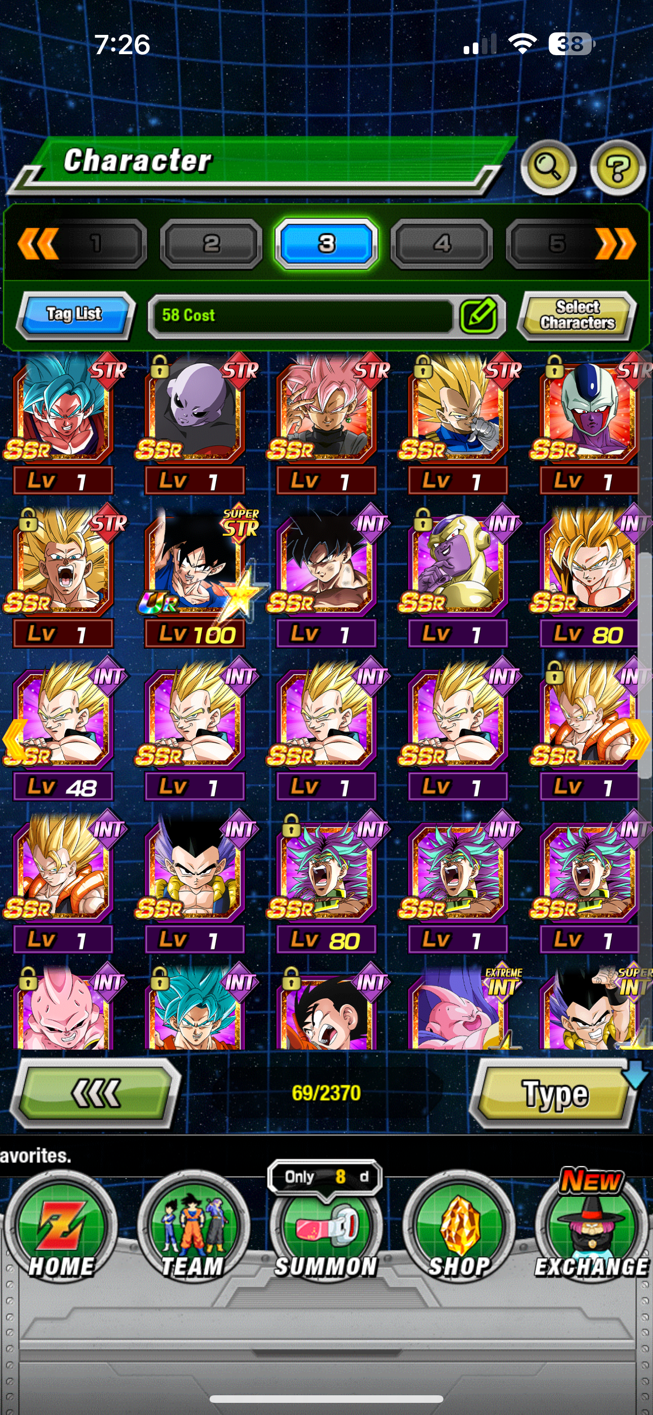 ⭐ Dokkan - 17,250 DS - GLOBAL IOS - 100 LR + 95 DFE + All 9 Anni + WWDC + CELL