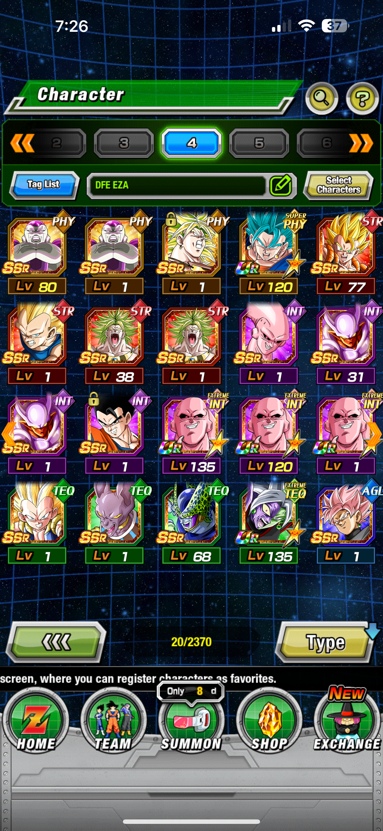 ⭐ Dokkan - 17,250 DS - GLOBAL IOS - 100 LR + 95 DFE + All 9 Anni + WWDC + CELL